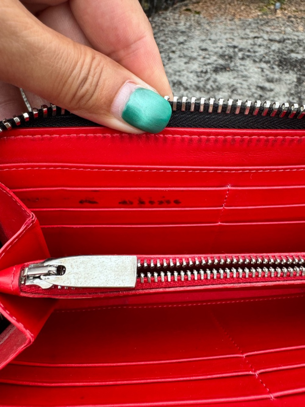 Christian Louboutin Studded Zip Around Wallet Multicolor Spikes Red Interior - Picture 10 of 13